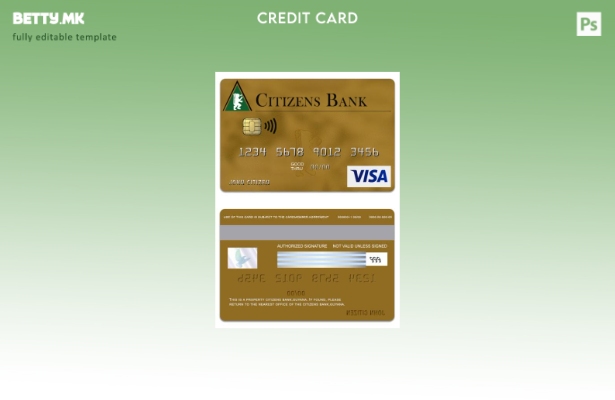 модерен стил Шаблон за златна картичка за виза на Граѓанската банка на Гвајана